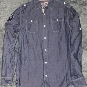 Men's Gray Button-Up Shirt